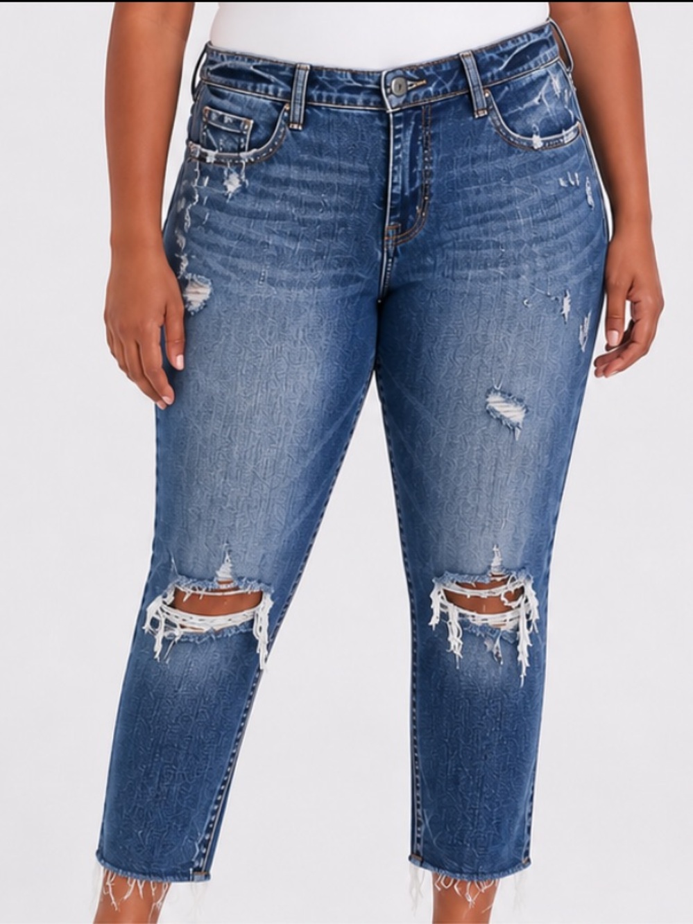 Torrid High Rise Straight Leg Distressed Jeans Size 12